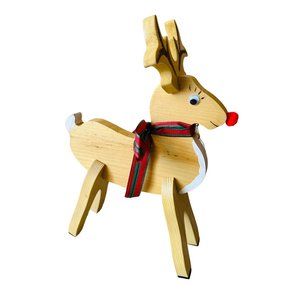 Very vintage wooden deer  reindeer Christmas 1970s